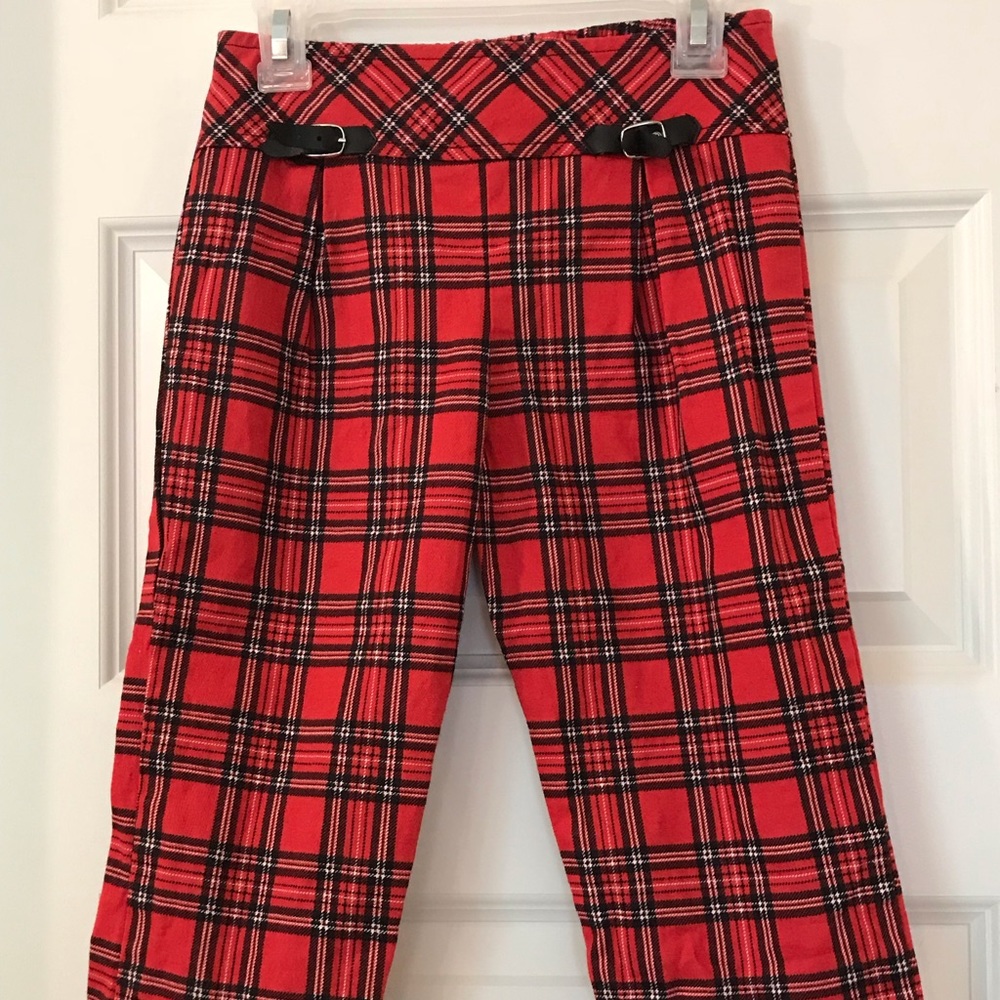 2 Hip by Wrapper Red Holiday Kids Plaid Pants